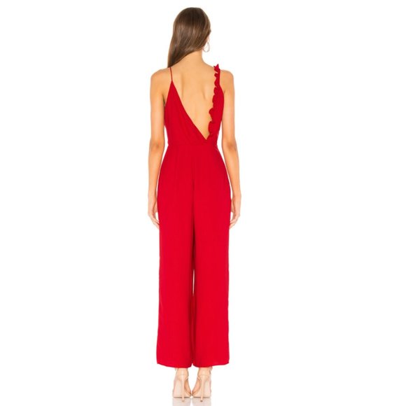 Ruffled Red Keepsake the Label Revolve Forget You Jumpsuit in Cherry - Picture 2 of 16